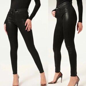 Good American Good Legs Coated Black Jeans Sz 14/32